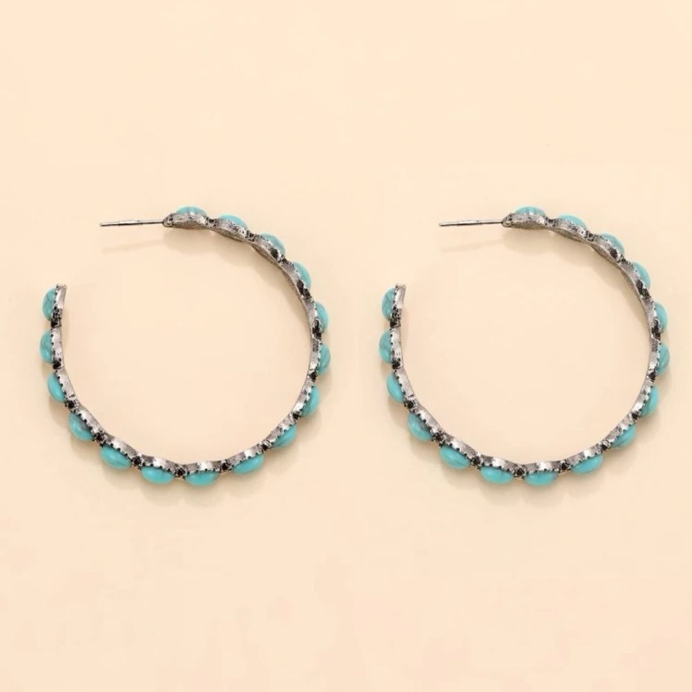 Turquoise hoops - Picture 3 of 5